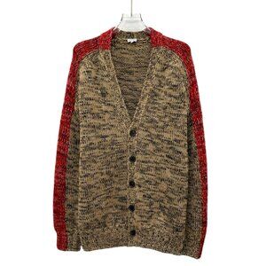 Loewe Color-block wool V-neck knit cardigan